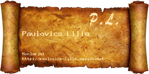 Paulovics Lilla névjegykártya